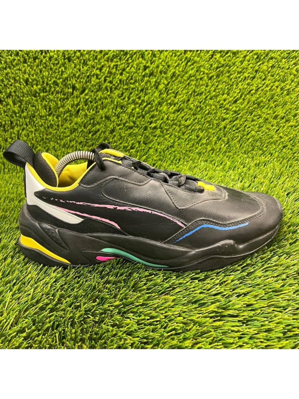 Puma Thunder Bradley Theodore Mens Size 9.5 Black Yellow Walking Shoes Sneakers